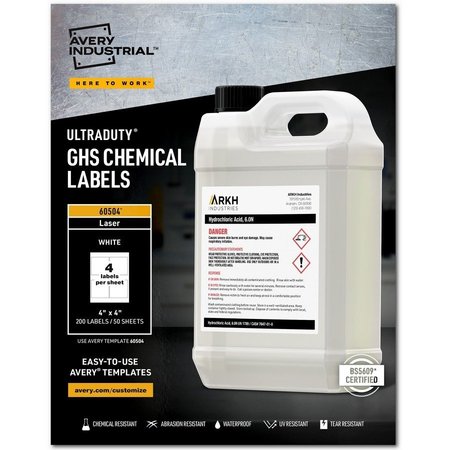 AVERY Label, Ghs Chemical, 4X4, We 4PK AVE60504